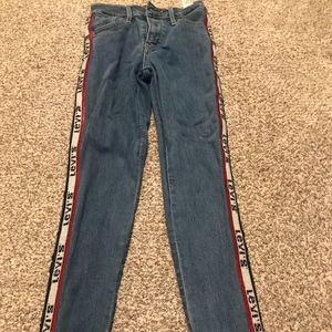 Levi denim sequin side skinny jeans